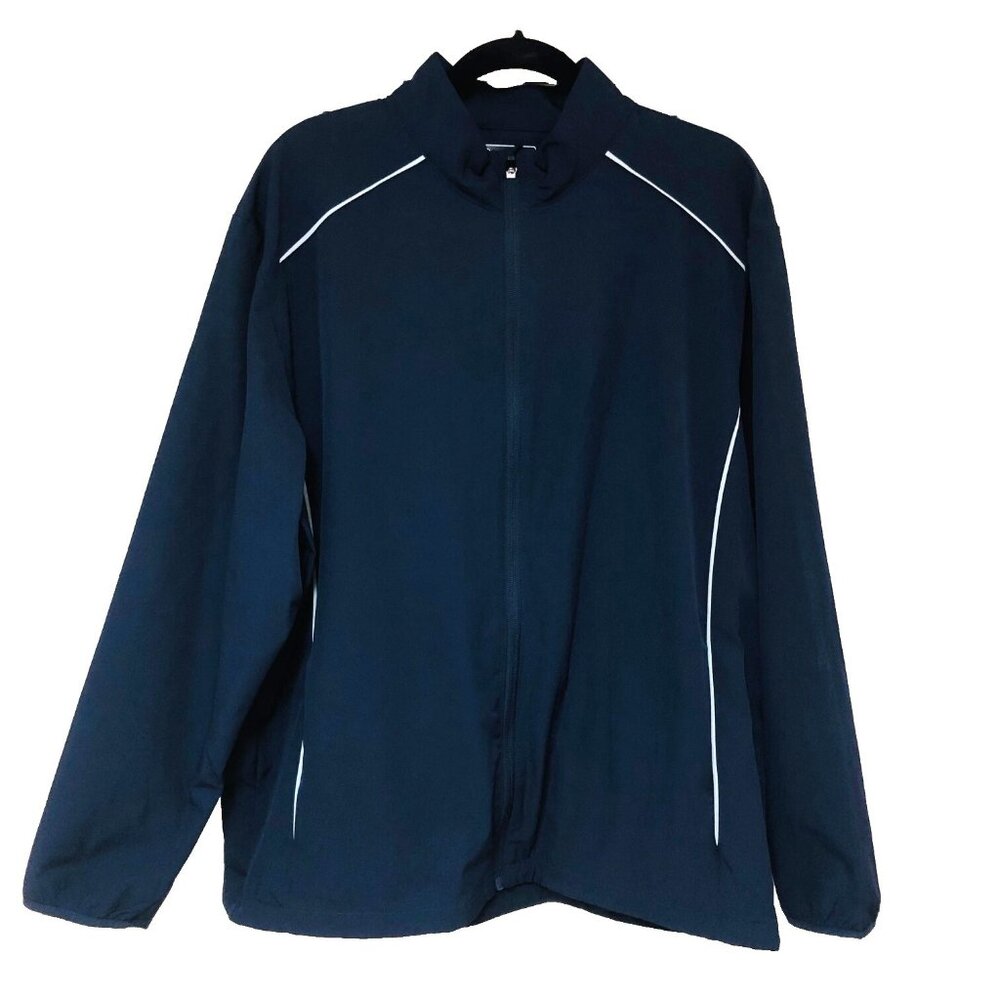 PGA Tour Golf Performance Jacket Men‎ XL Navy Windbreaker Zip EZ Care Activewear
